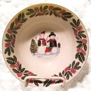 Vtg Couple Cereal Bowl By GEI GCI1 Snowman Family